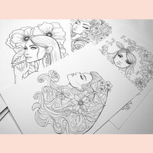 Load image into Gallery viewer, Colouring Pages Girls Set 02

