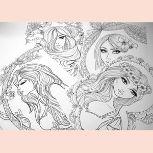 Colouring Pages Girls Set 03