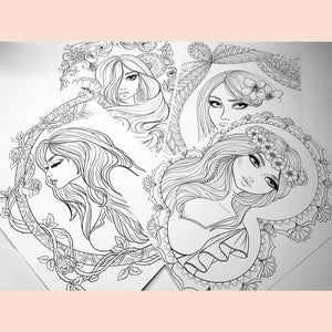 Colouring Pages Girls Set 03