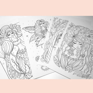 Colouring Pages Set of 4 pages Magical